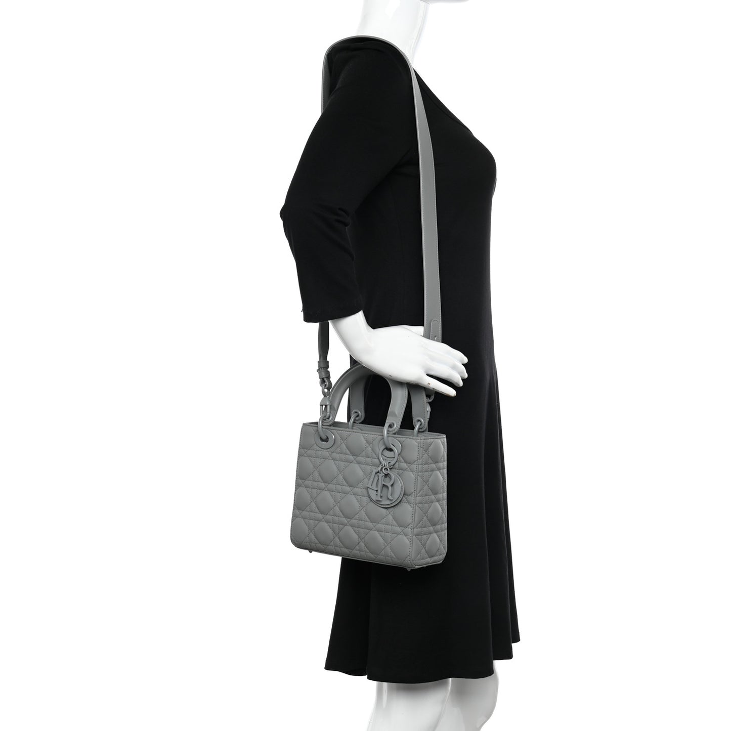 Ultra Matte Calfskin Cannage Small My ABCDior Lady Dior Gray