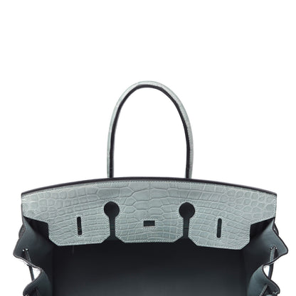Hermes Matte Alligator Birkin 35 Ciel 11 of 33