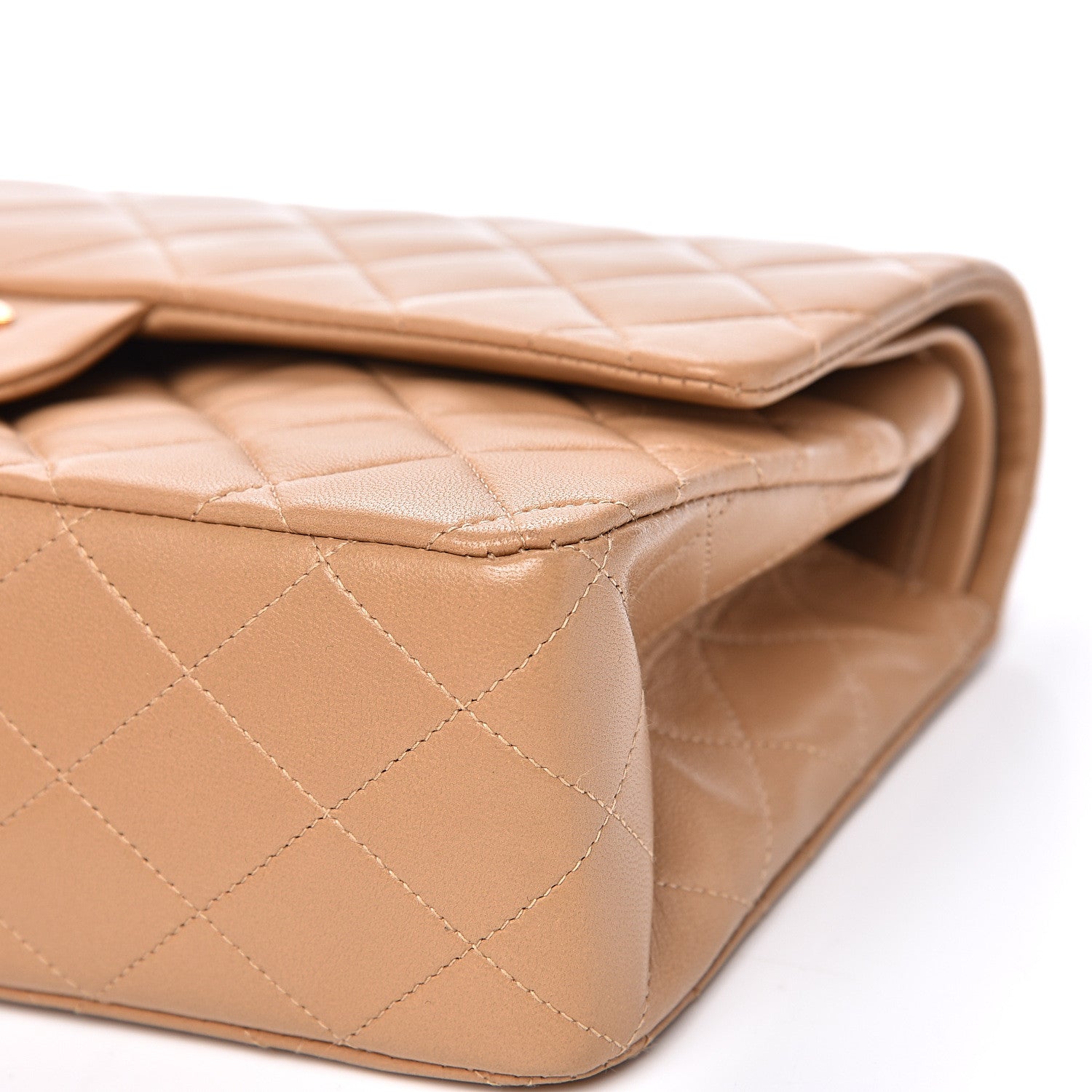 Chanel Lambskin Quilted Medium Double Flap Beige 8 of 14