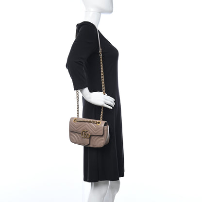 Gucci Calfskin Matelasse Mini GG Marmont Shoulder Bag Porcelain Rose 2 of 12
