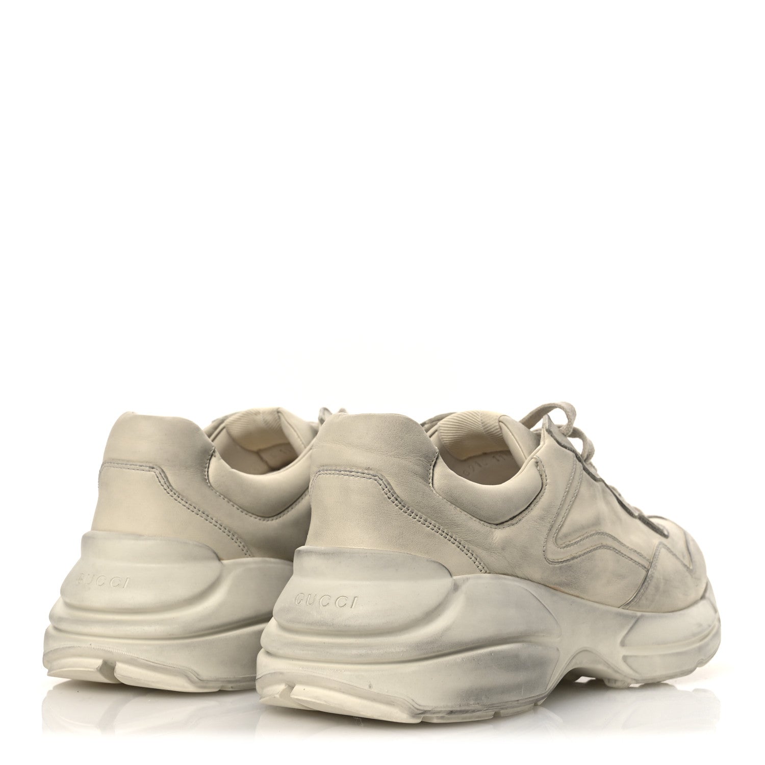 Gucci Soft Calfskin Mens Rhyton Sneakers 11.5 Ivory 6 of 15