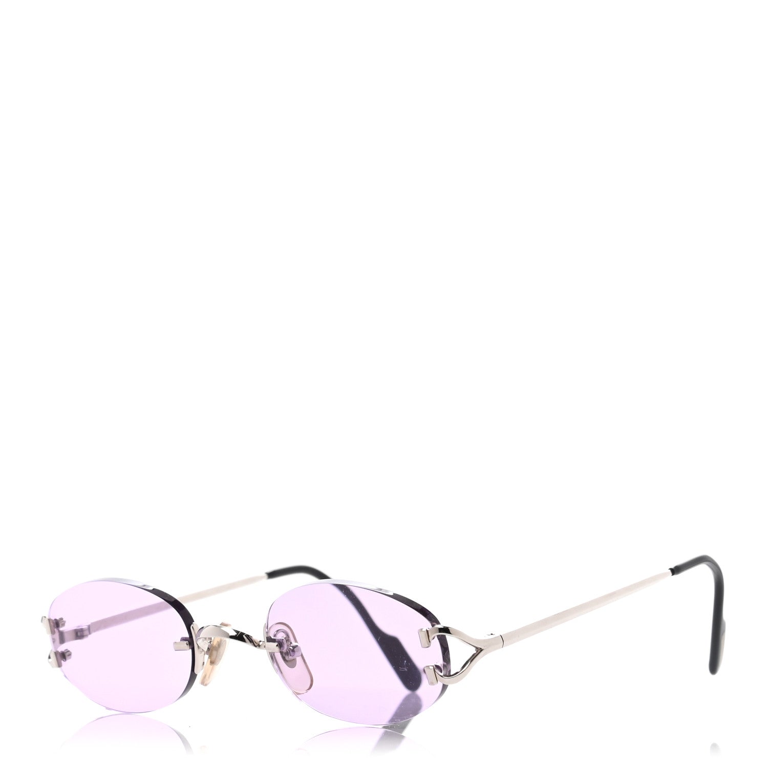 Cartier Rimless Oval Sunglasses Purple 1 of 6