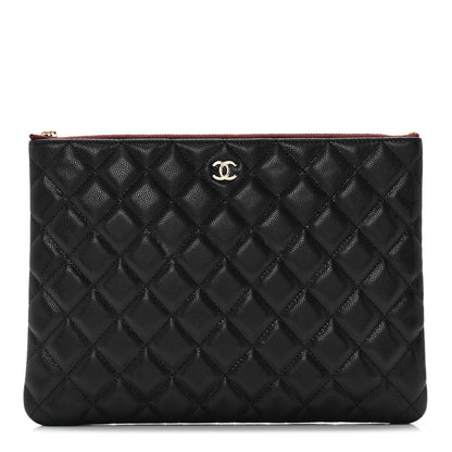 Chanel Caviar Quilted Medium Cosmetic Case Black 2 of 11