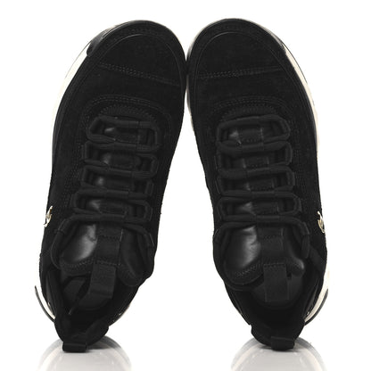 Chanel Suede Calfskin Nylon Grosgrain CC Sneakers 37 Black 2 of 9