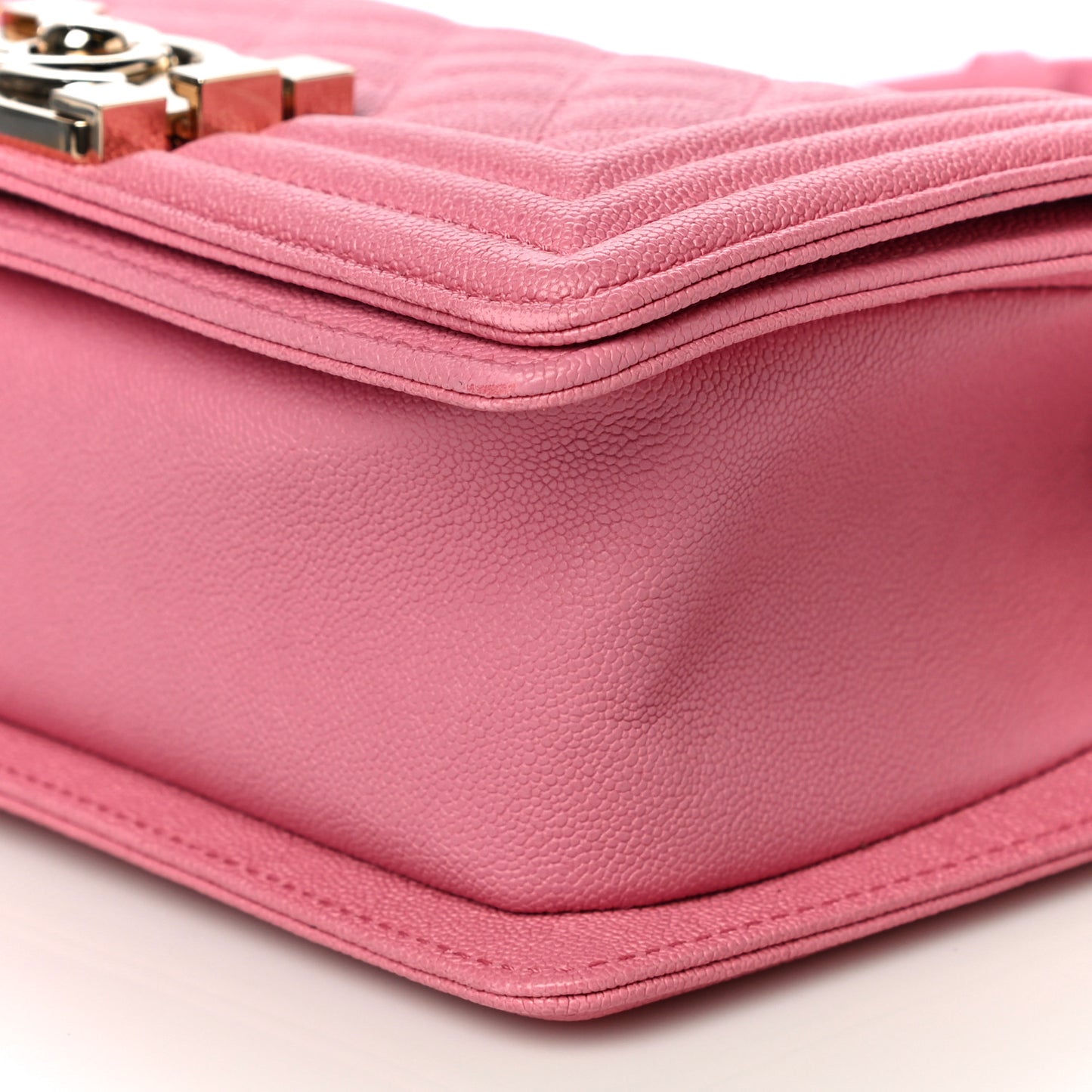 Caviar Quilted Small Boy Flap Pink