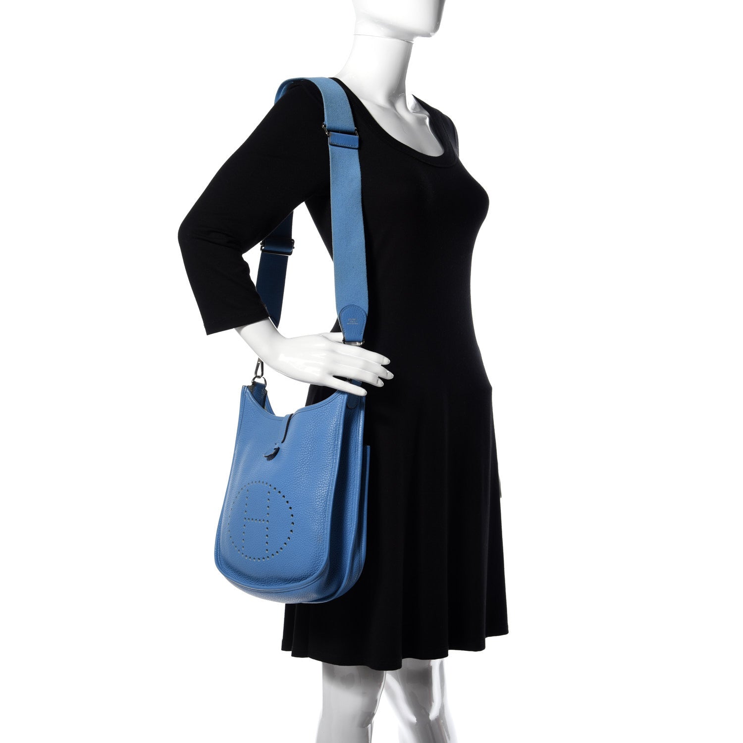 Hermes Taurillon Clemence Evelyne III PM Bleu Paradis 2 of 14