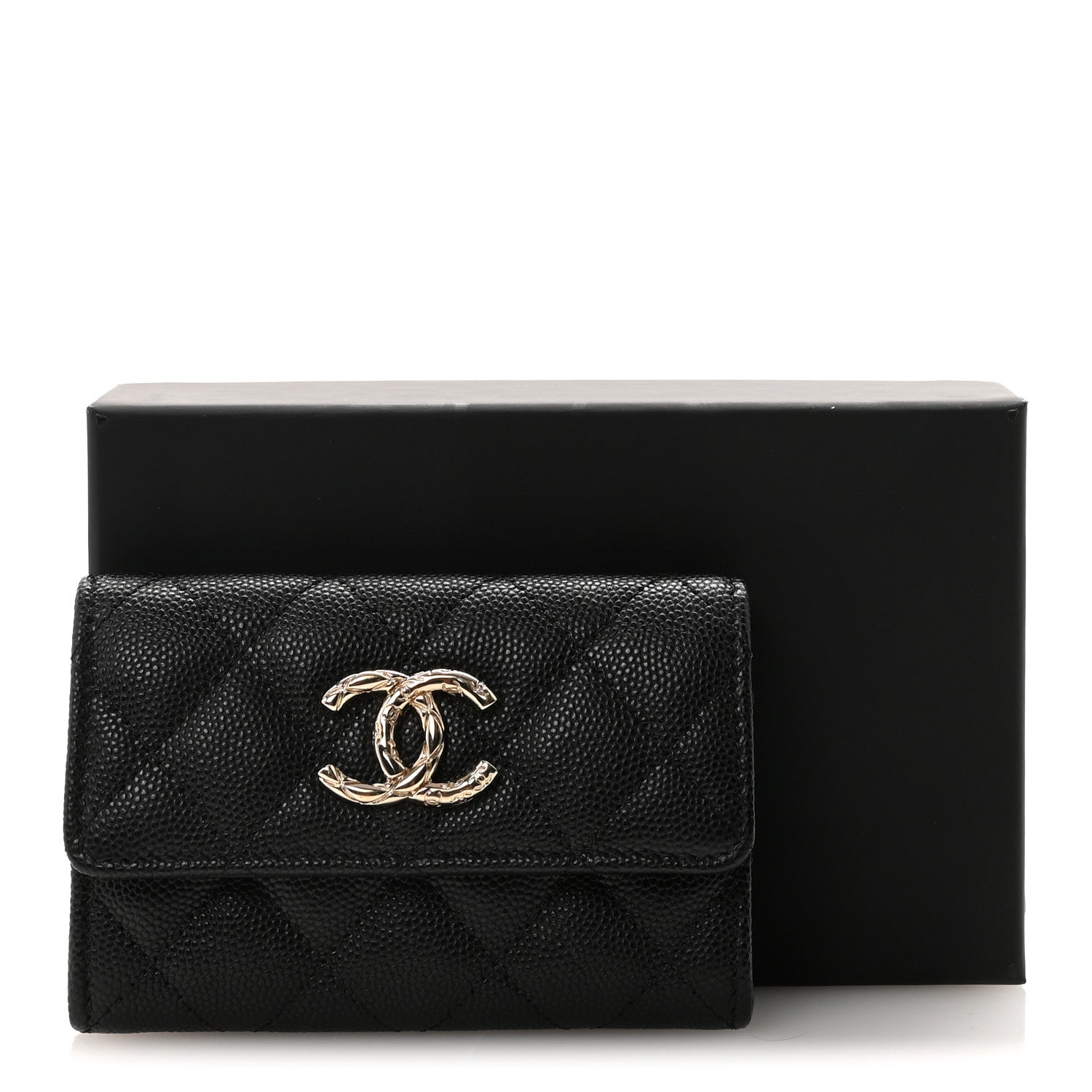 Chanel Caviar Quilted CC Flap Card Holder Black 9 of 9