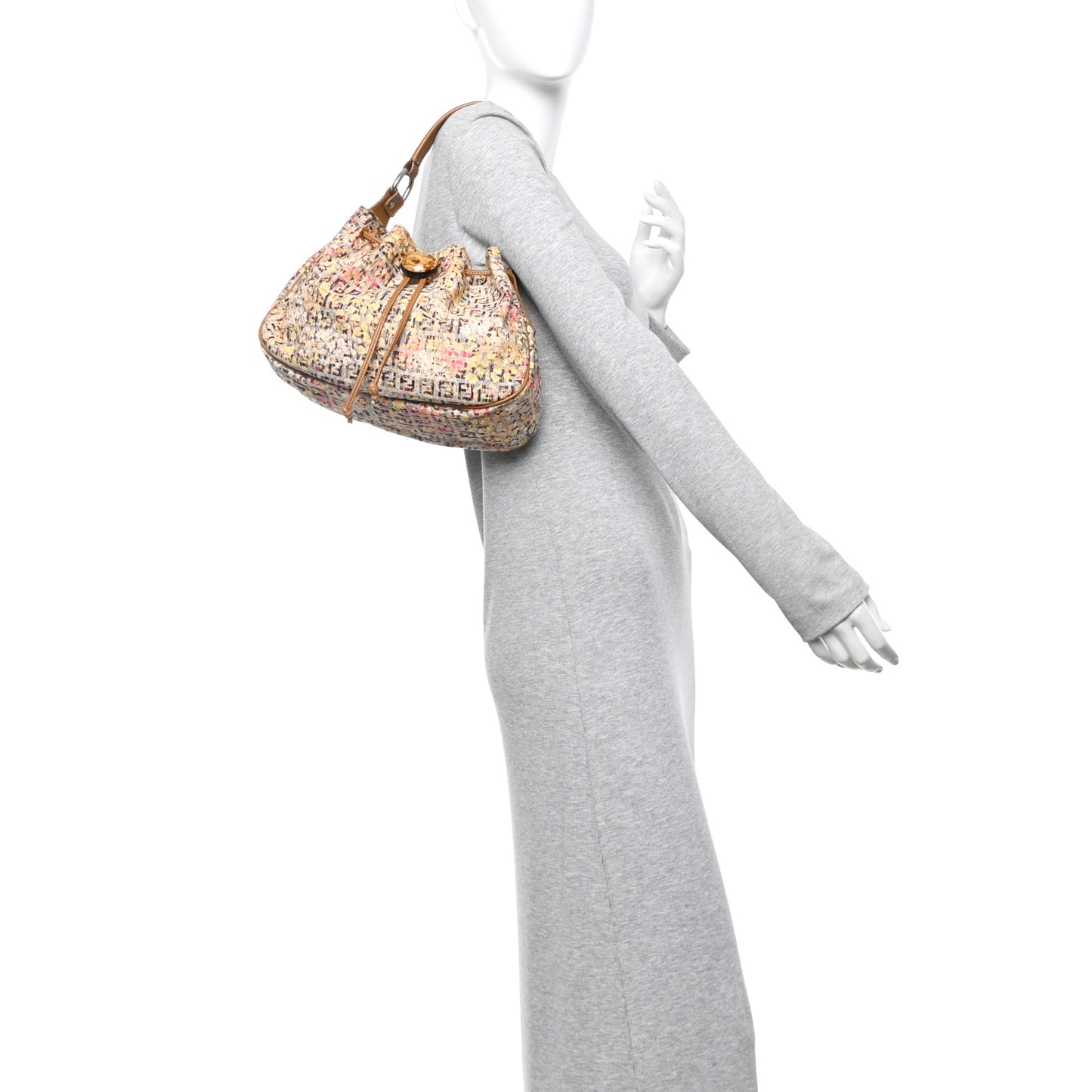 Zucchino Vitello Floral Forever Bucket Bag Pesca Giallo Saddler