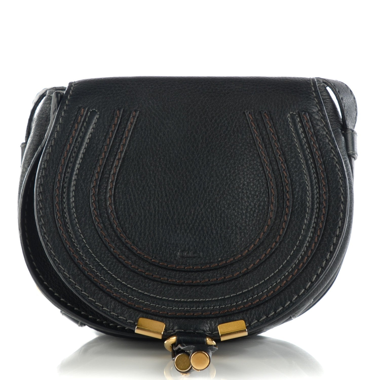 Chloe Calfskin Mini Marcie Round Crossbody Bag Black 1 of 8