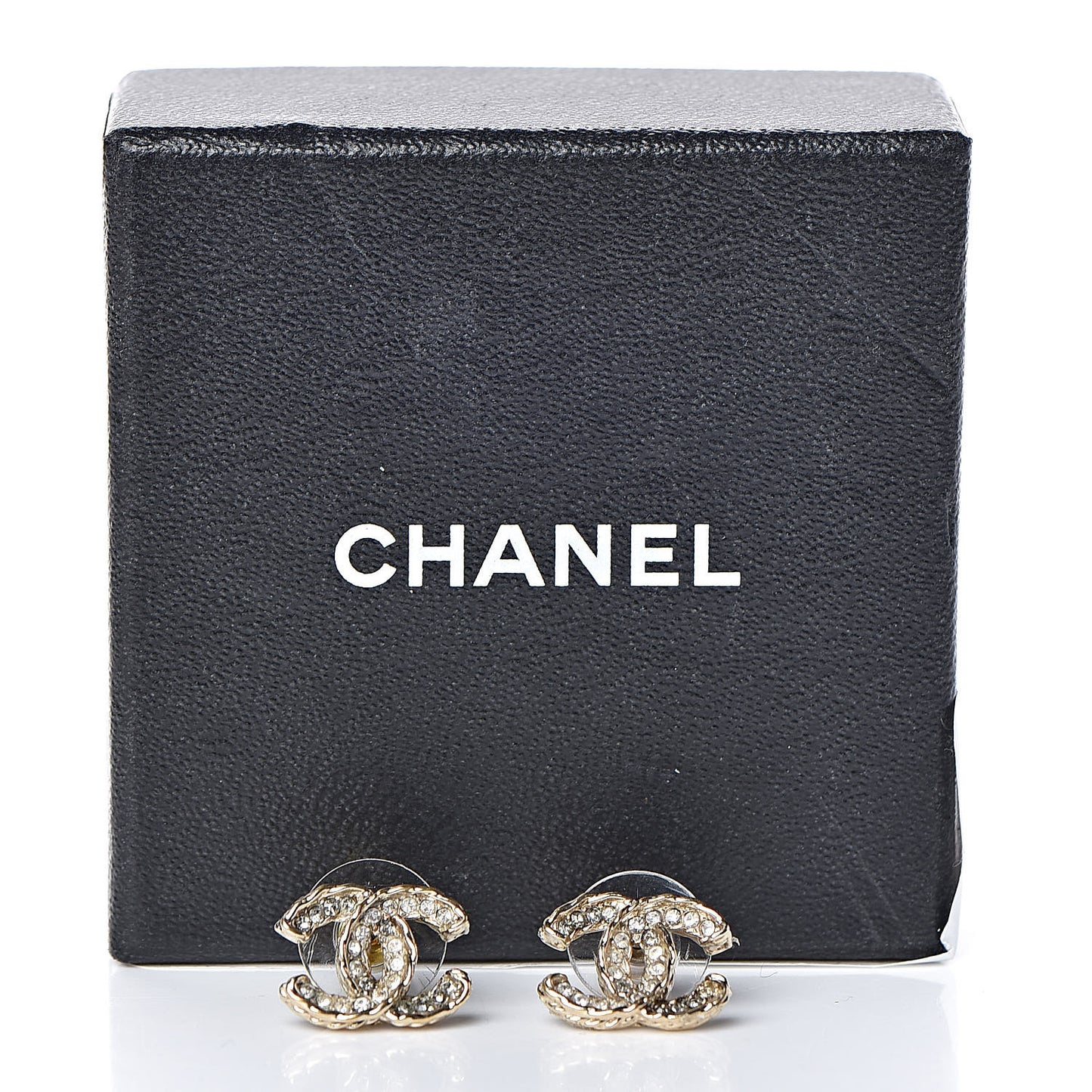 Crystal CC Earrings Light Gold