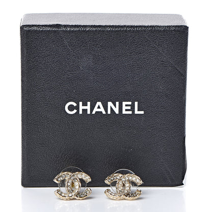Chanel Crystal CC Earrings Light Gold 5 of 5