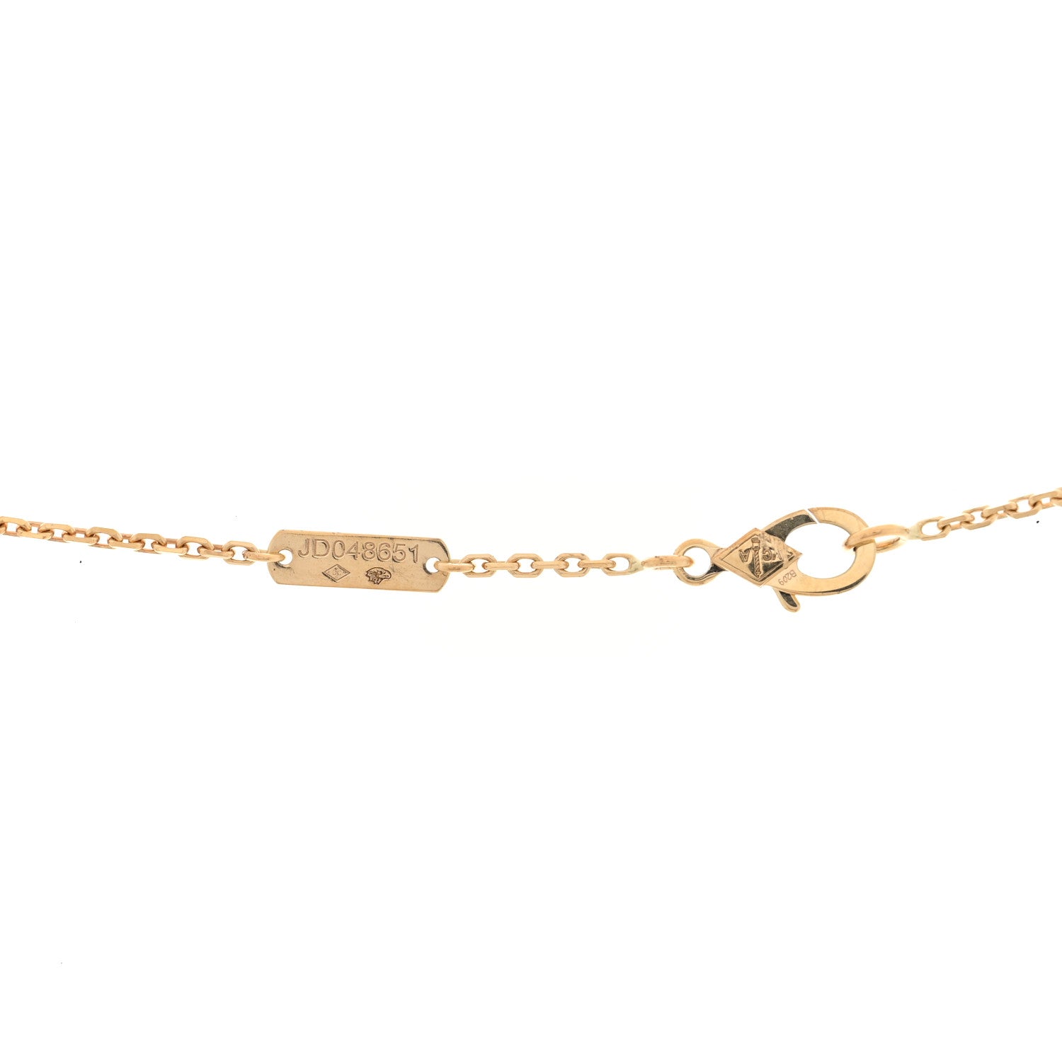 Van Cleef & Arpels 18K Yellow Gold Diamond Vintage Alhambra Pendant Necklace 4 of 5