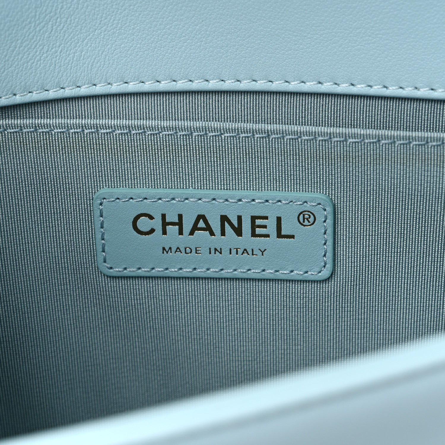 Chanel Calfskin Chevron Embroidered Medium Boy By The Sea Flap Light Blue 6 of 9