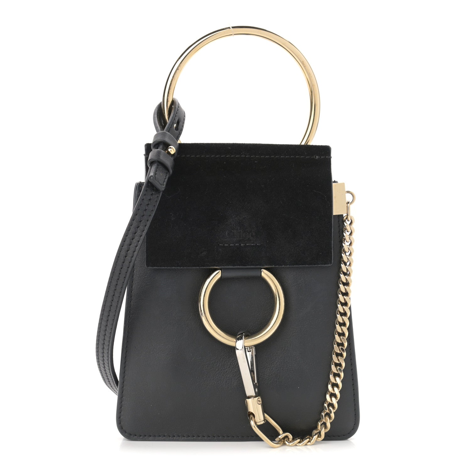 Chloe Suede Calfskin Mini Faye Bracelet Bag Black 1 of 10