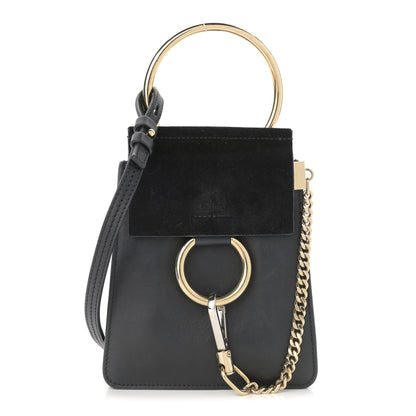 Chloe Suede Calfskin Mini Faye Bracelet Bag Black 1 of 10
