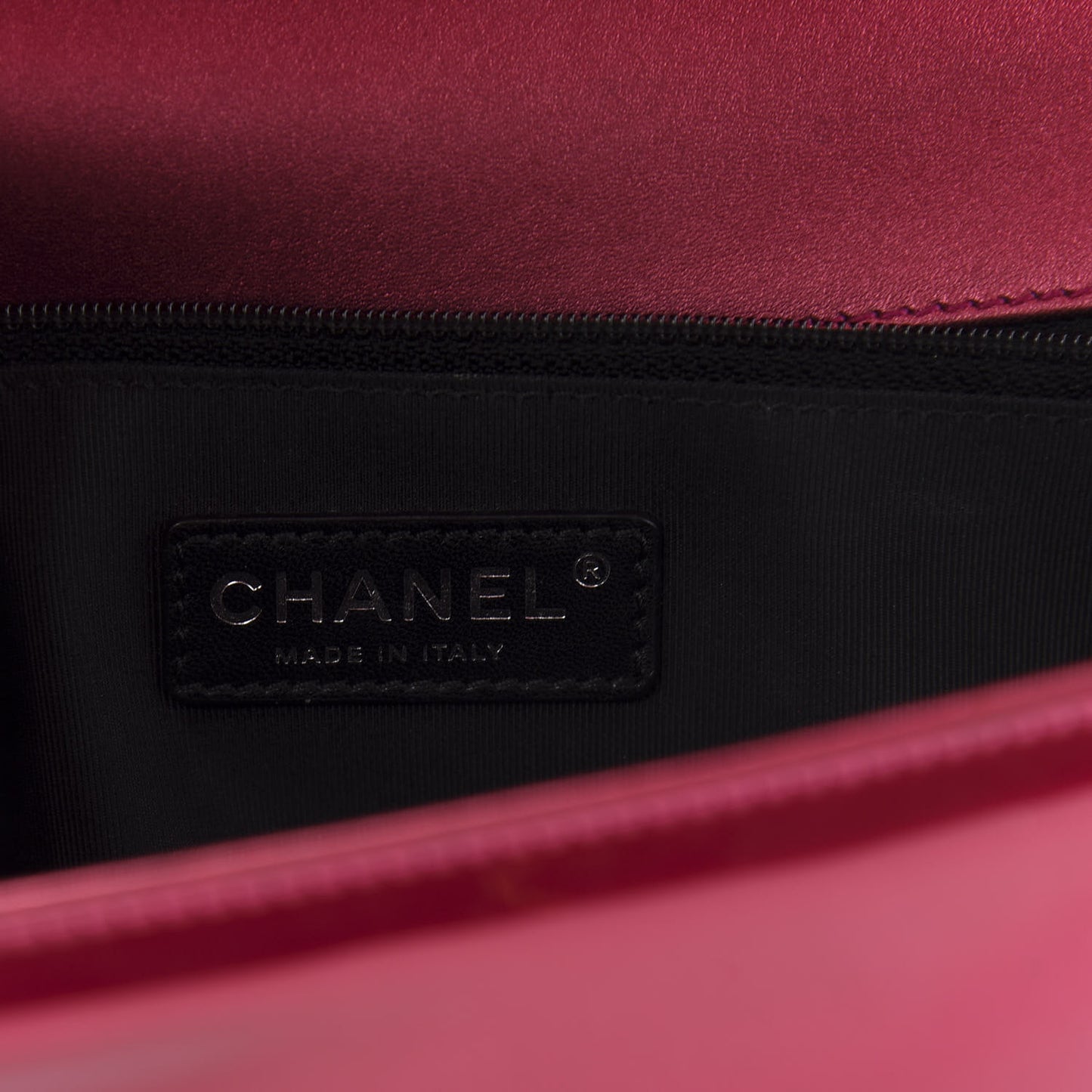 Metallic Patent Quilted New Medium Boy Flap Fuchsia