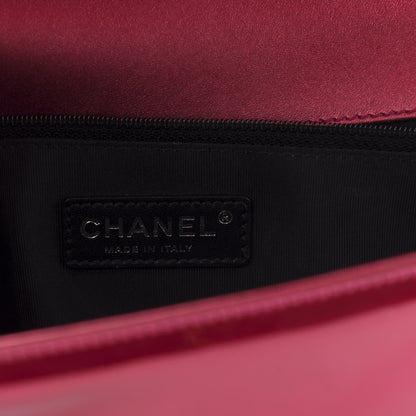 Chanel Metallic Patent Quilted New Medium Boy Flap Fuchsia 6 of 12