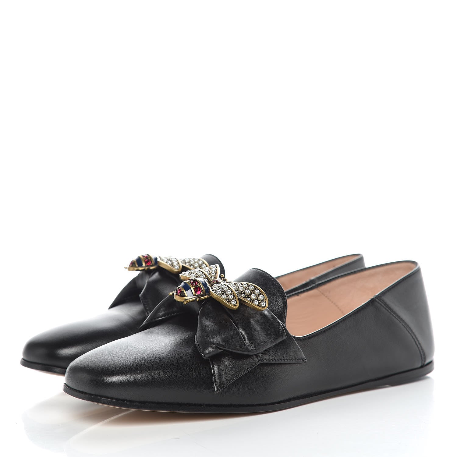Gucci Calfskin Bow Ballet Flats 35 Black 3 of 8