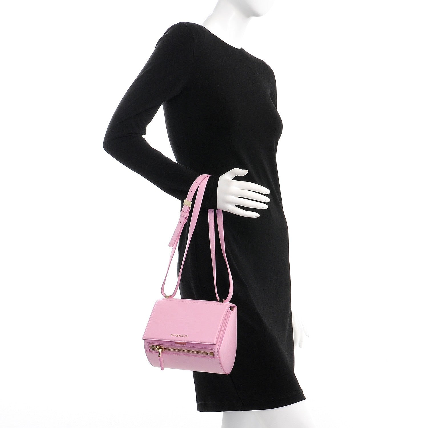 Givenchy Textured Calfskin Mini Pandora Box Crossbody Bag Bright Pink 3 of 9