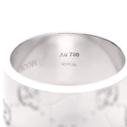 Gucci 18K White Gold 9mm Icon Band Ring 52 6 5 of 7