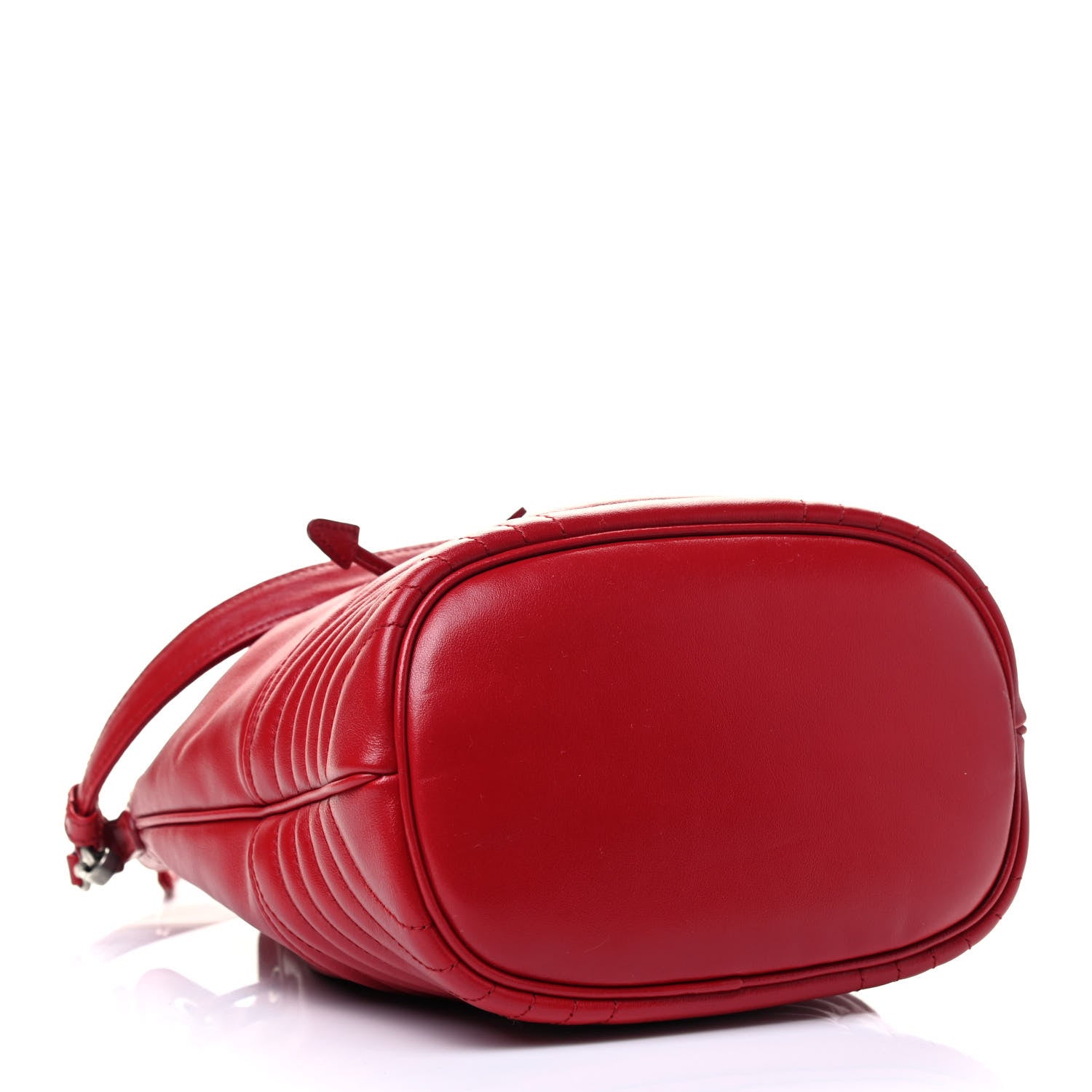 Prada Soft Calfskin Impunture Diagramme Bucket Bag Rosso 3 of 4