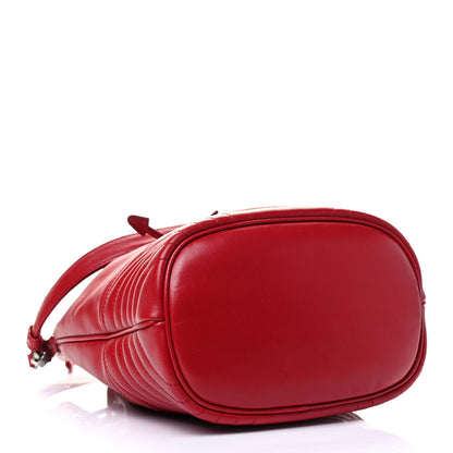 Prada Soft Calfskin Impunture Diagramme Bucket Bag Rosso 3 of 4