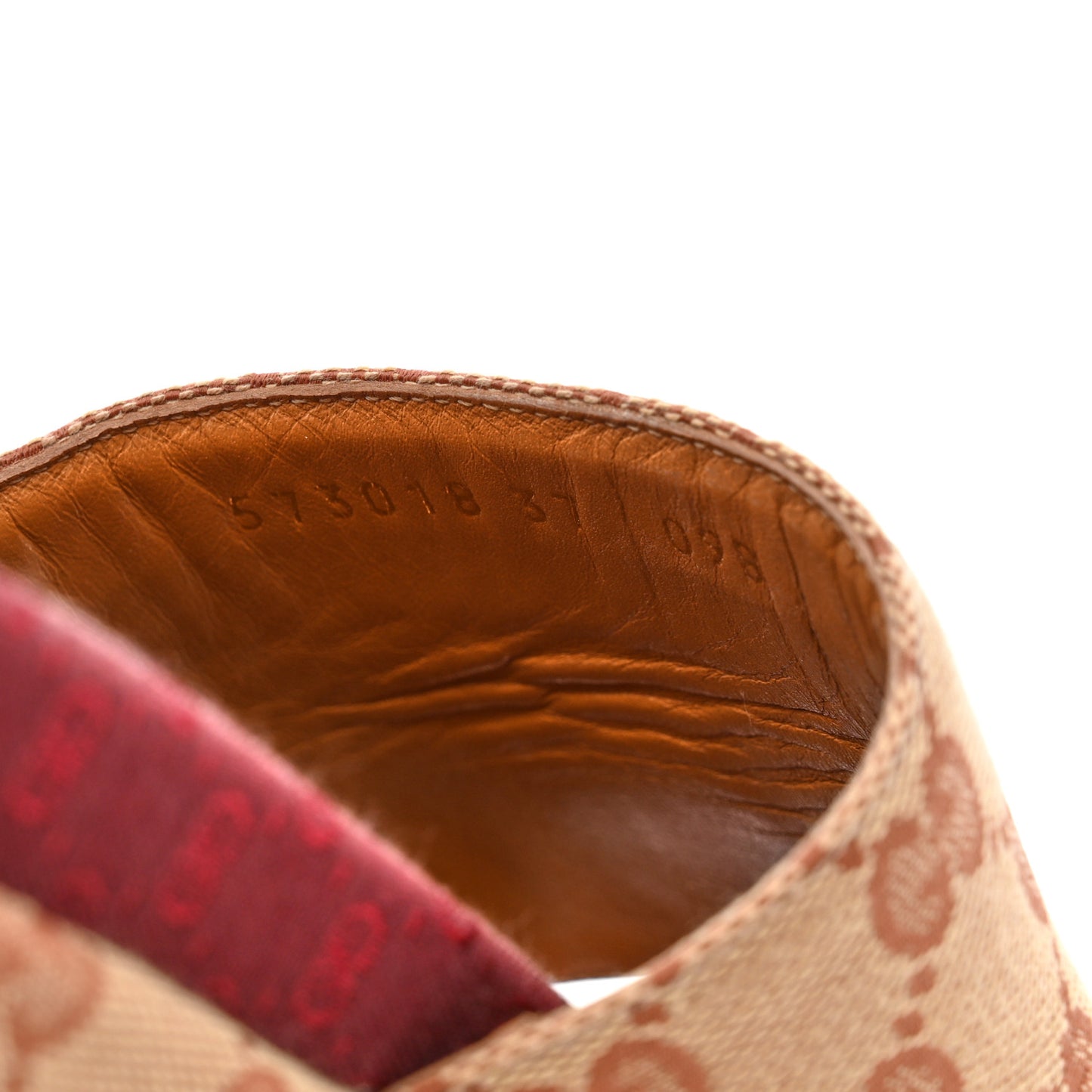 Canvas GG Monogram Angelina Platform Slide Sandals 37 Beige Ruggine