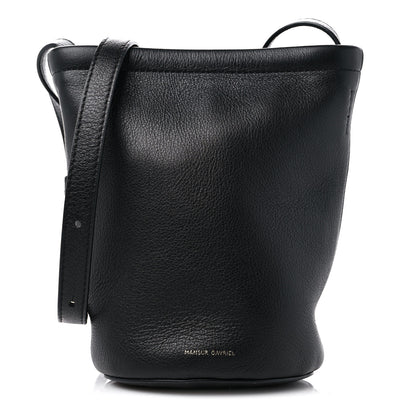 Mansur Gavriel Pebbled Calfskin Mini Zip Bucket Bag Black 1 of 10