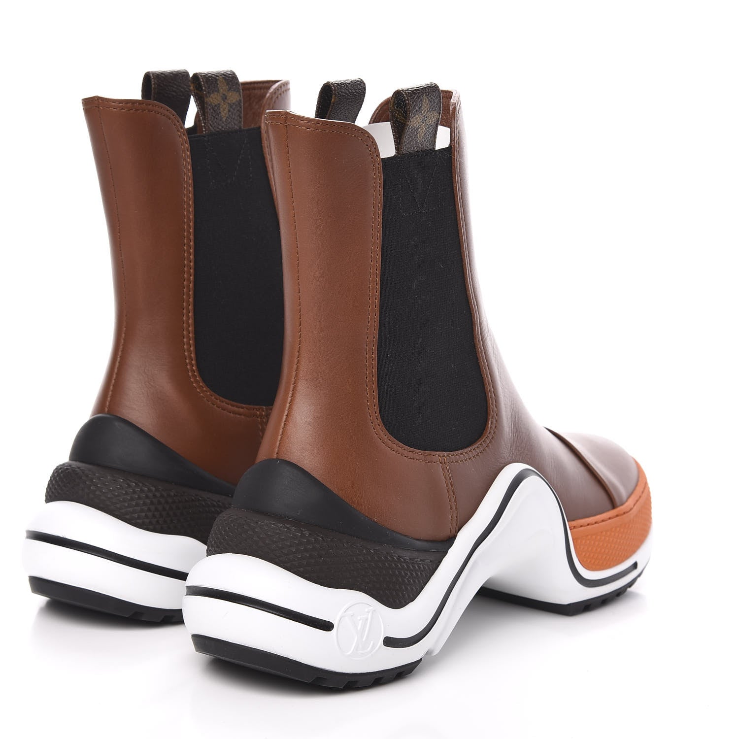 Louis Vuitton Calfskin Archlight Flat Chelsea Boots 36 Cognac Brown 4 of 9