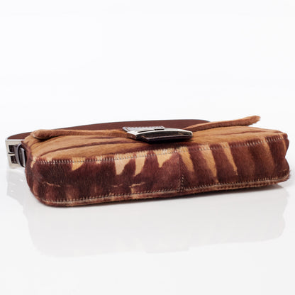 Fendi Calf Hair Zebra Print Baguette Brown 10 of 12