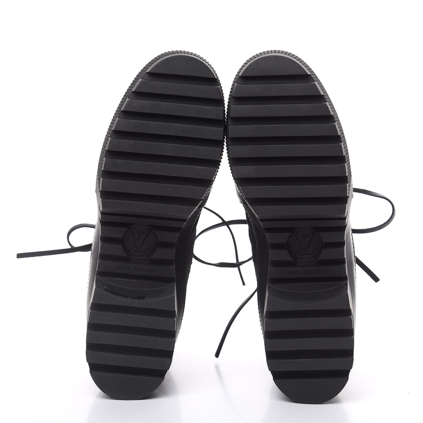 Suede Calfskin Monogram LV Black Heart Laureate Platform Desert Boots 37 Black