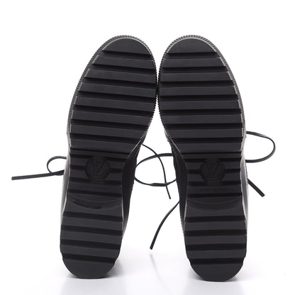 Louis Vuitton Suede Calfskin Monogram LV Black Heart Laureate Platform Desert Boots 37 Black 5 of 7