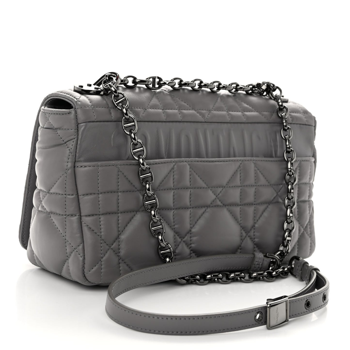 Calfskin Macrocannage Medium Caro Bag Iron Grey