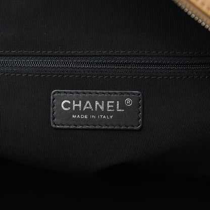 Chanel Calfskin Quilted Feather Weight Bowling Bag Black Beige 6 of 13
