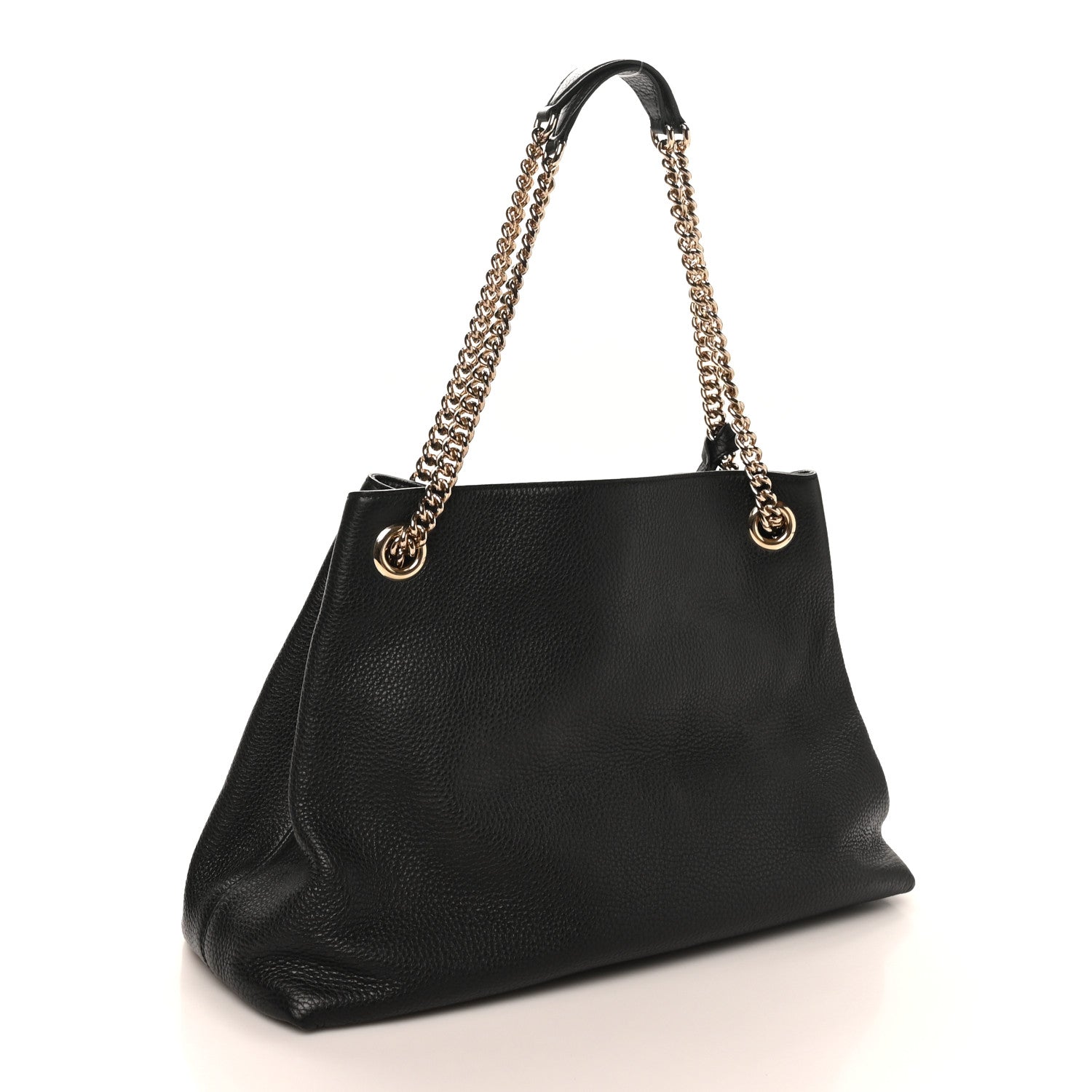 Gucci Pebbled Calfskin Medium Soho Chain Shoulder Bag Black 3 of 10