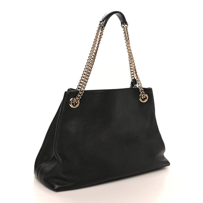 Gucci Pebbled Calfskin Medium Soho Chain Shoulder Bag Black 3 of 10