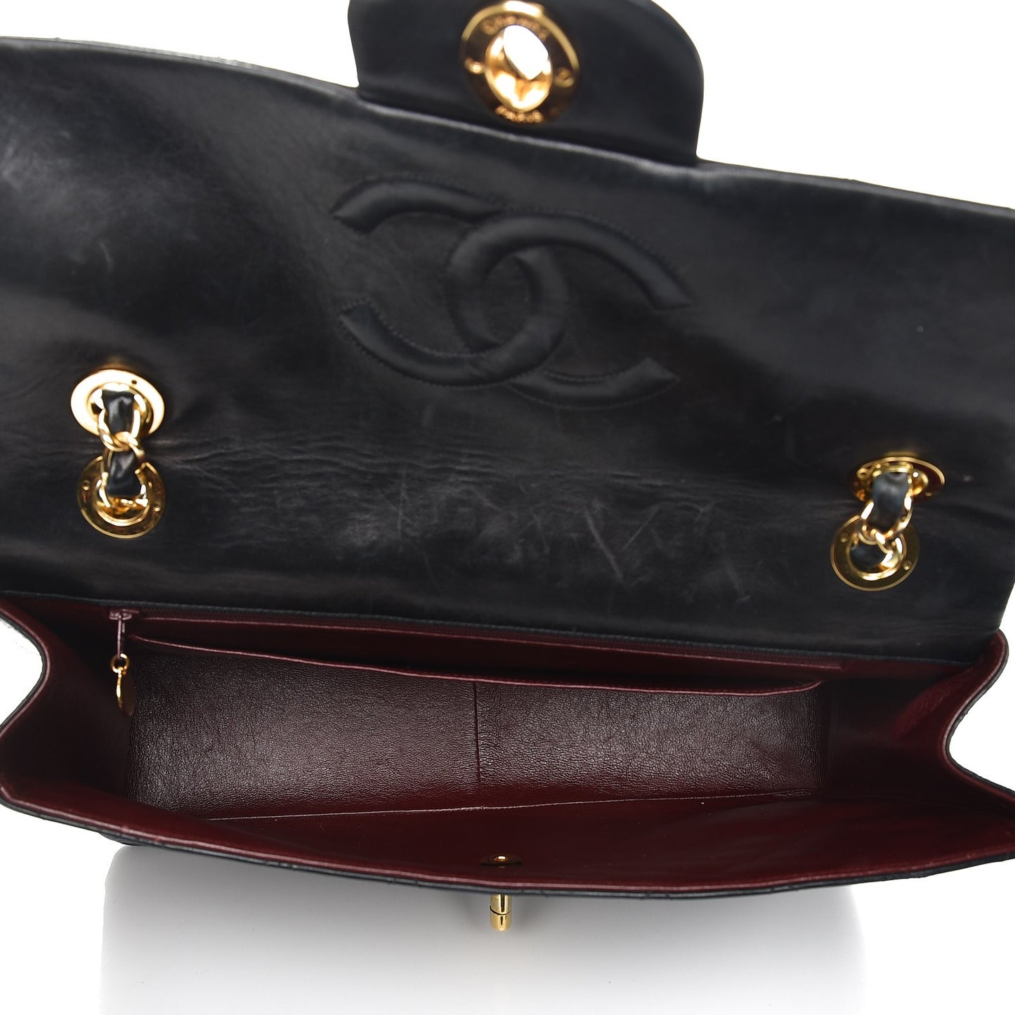 Lambskin Quilted XL Jumbo Single Flap Black