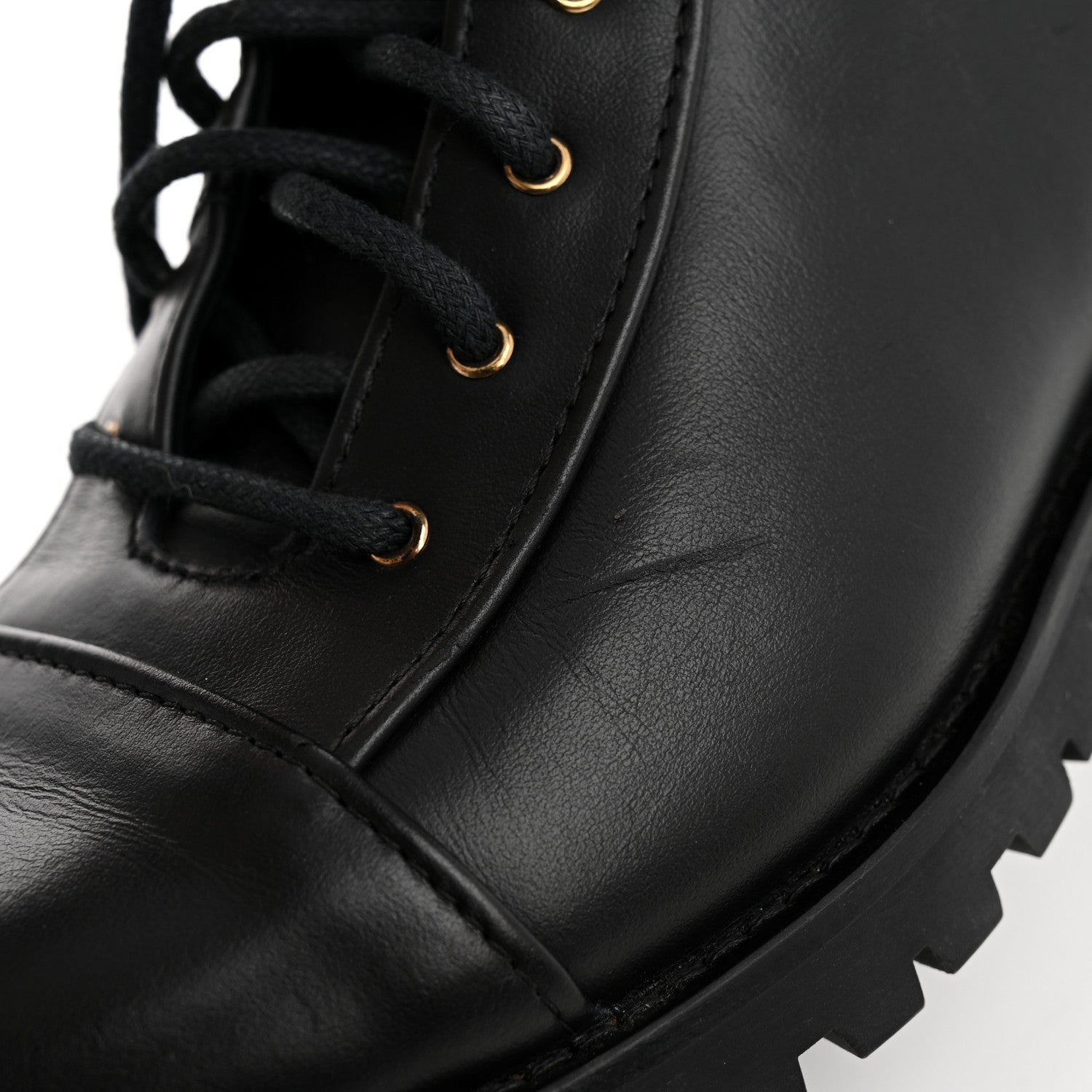 Jimmy Choo Shiny Calfskin Cayo Combat Boots 36.5 Black 10 of 11