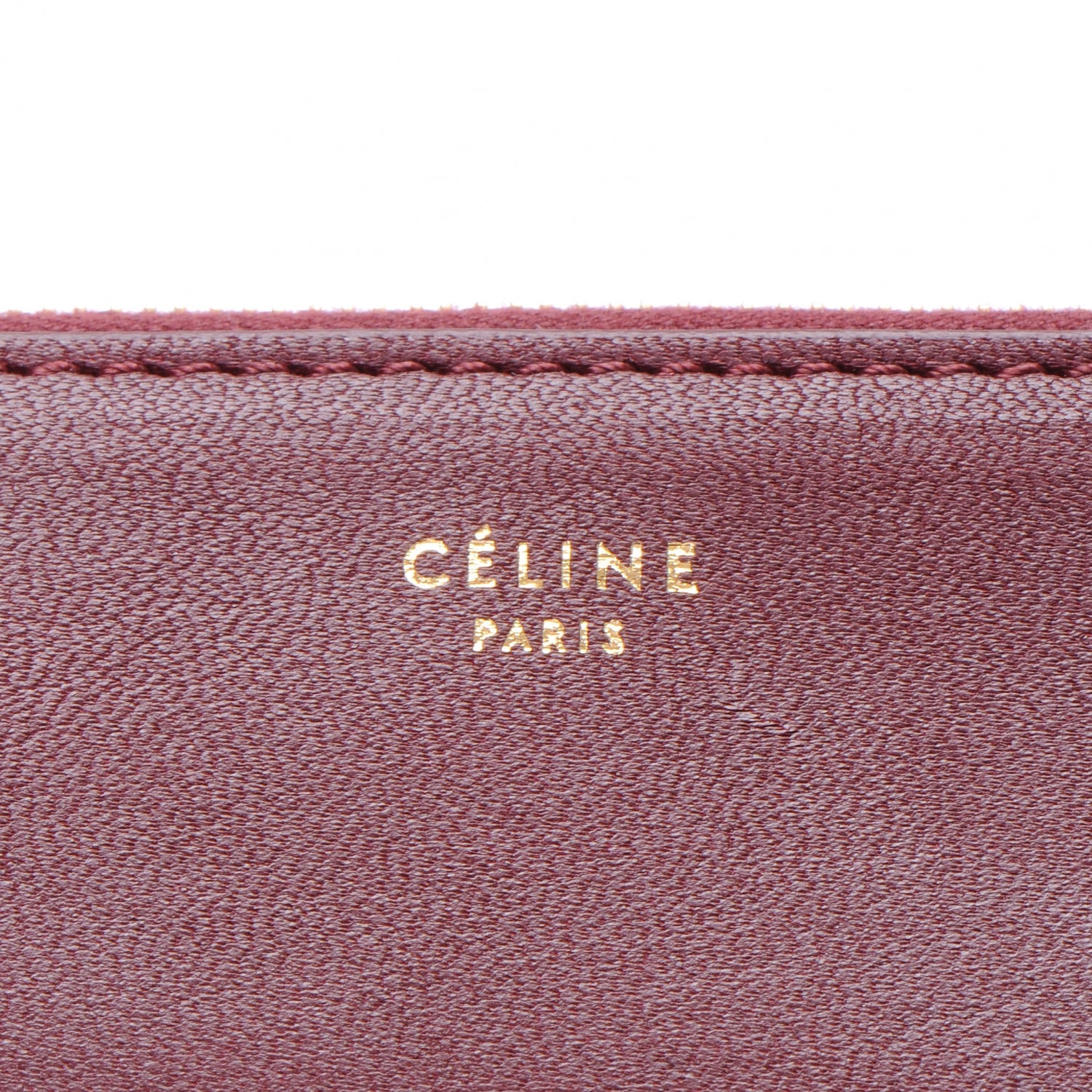 Celine Leather Pouch Clutch Bordeaux 4 of 8
