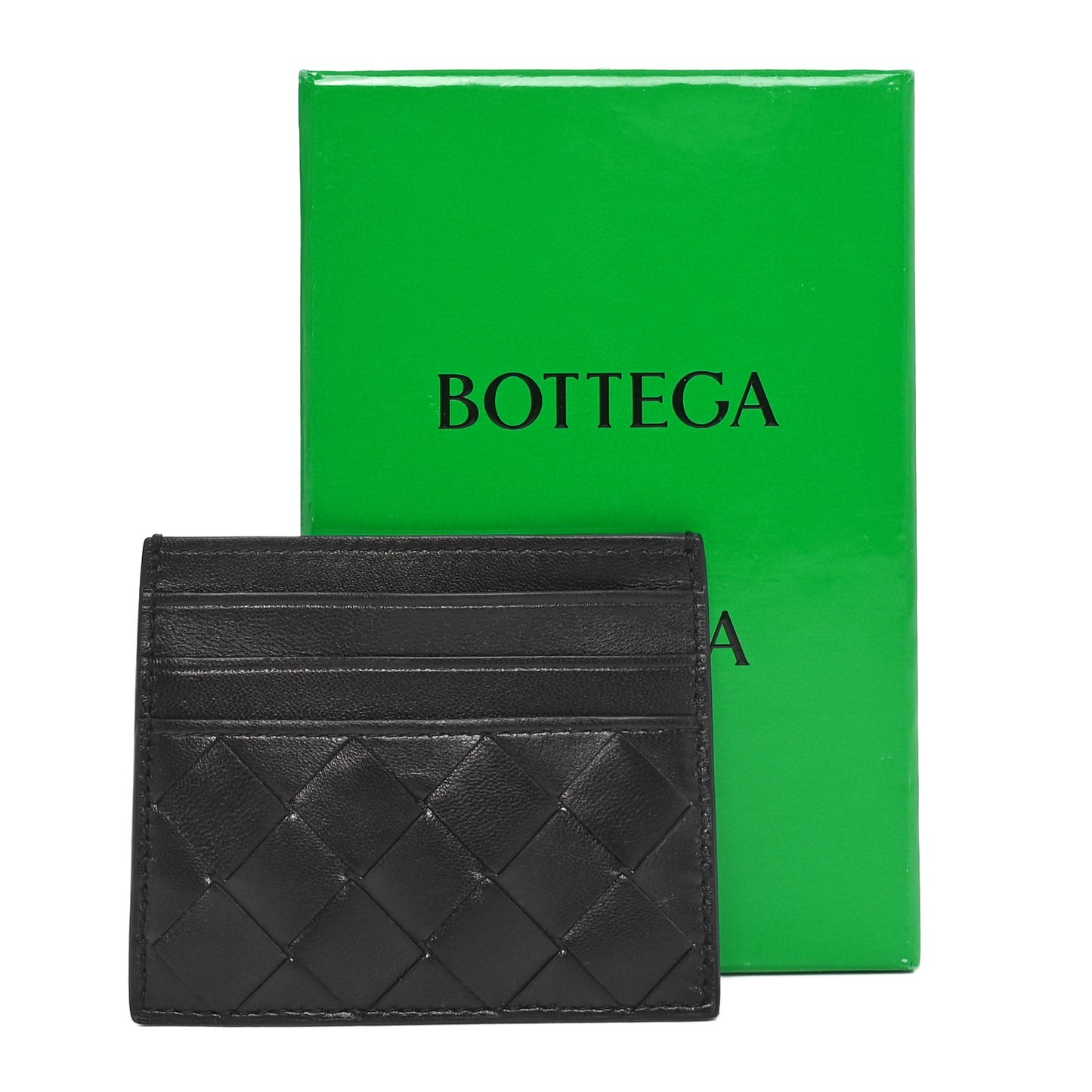 Nappa Intrecciato Card Holder Black