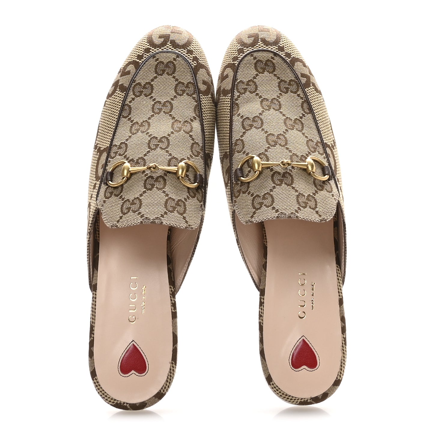 Monogram Jumbo GG Malaga Kid Womens Princetown Slippers 38.5 Camel Ebony New Acero Beige