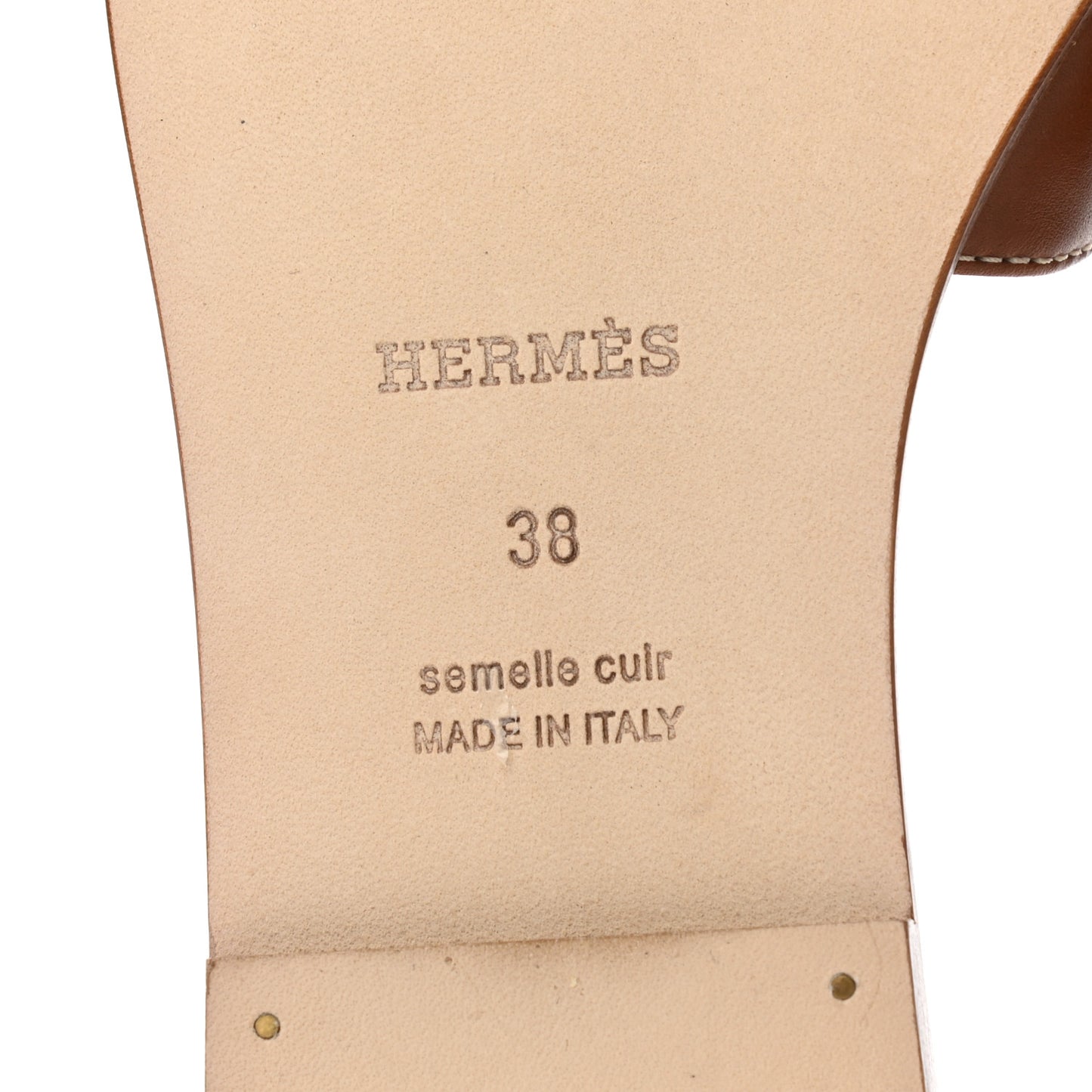 Box Calfskin Oran Sandals 38 Gold