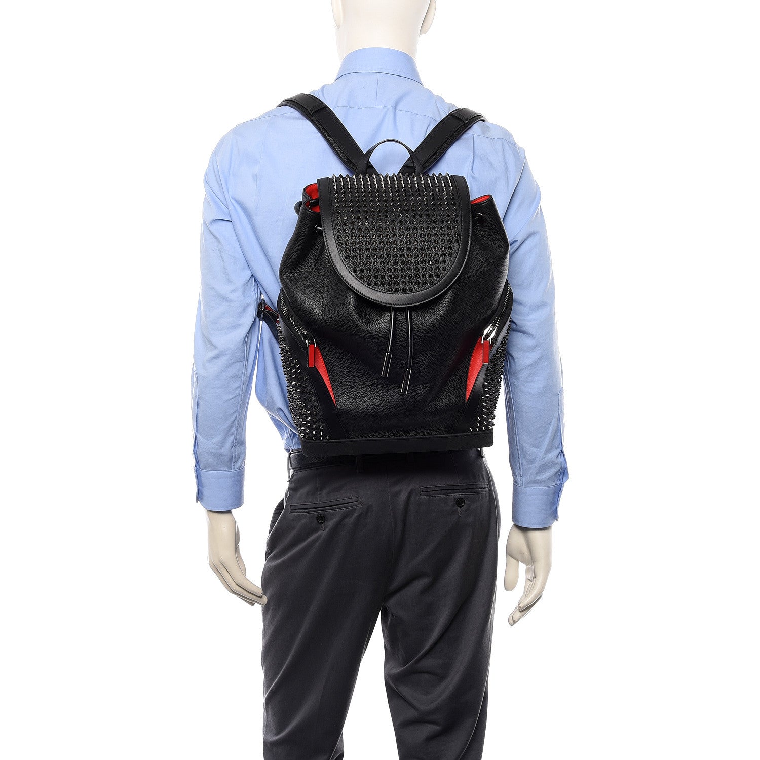 Christian Louboutin Calfskin Spiked Explorafunk Backpack Black 1 of 11