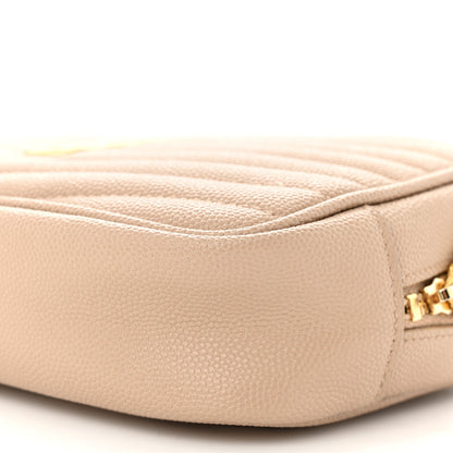 Saint Laurent Grain De Poudre Matelasse Monogram Mini Lou Camera Bag Dark Beige 10 of 11