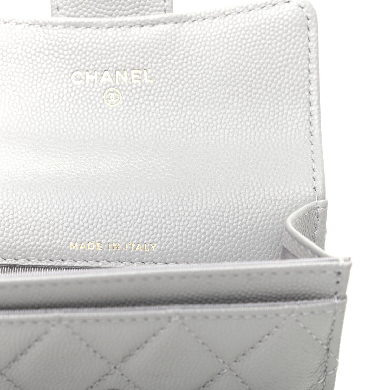 Chanel Caviar Quilted Flap Card Holder Wallet Grey 7 of 9