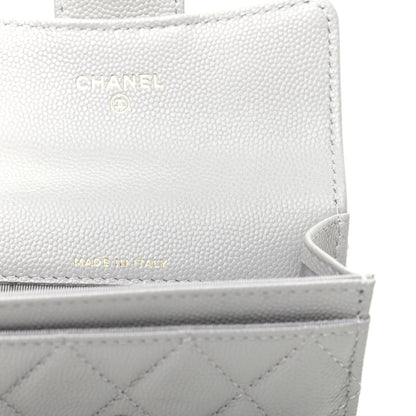 Chanel Caviar Quilted Flap Card Holder Wallet Grey 7 of 9