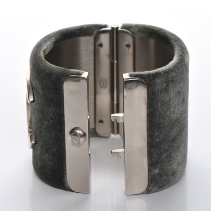 Chanel Velvet CC Cuff Silver Grey 4 of 6
