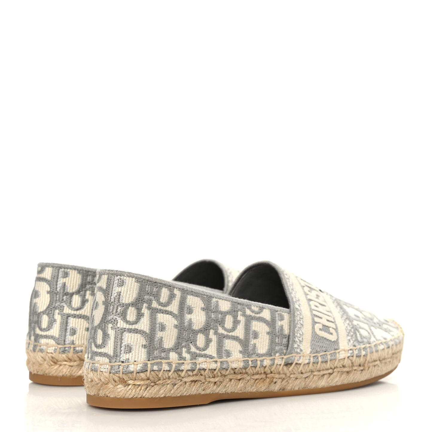 Oblique Embroidered Granville 15mm Espadrilles 36.5 Grey Stone