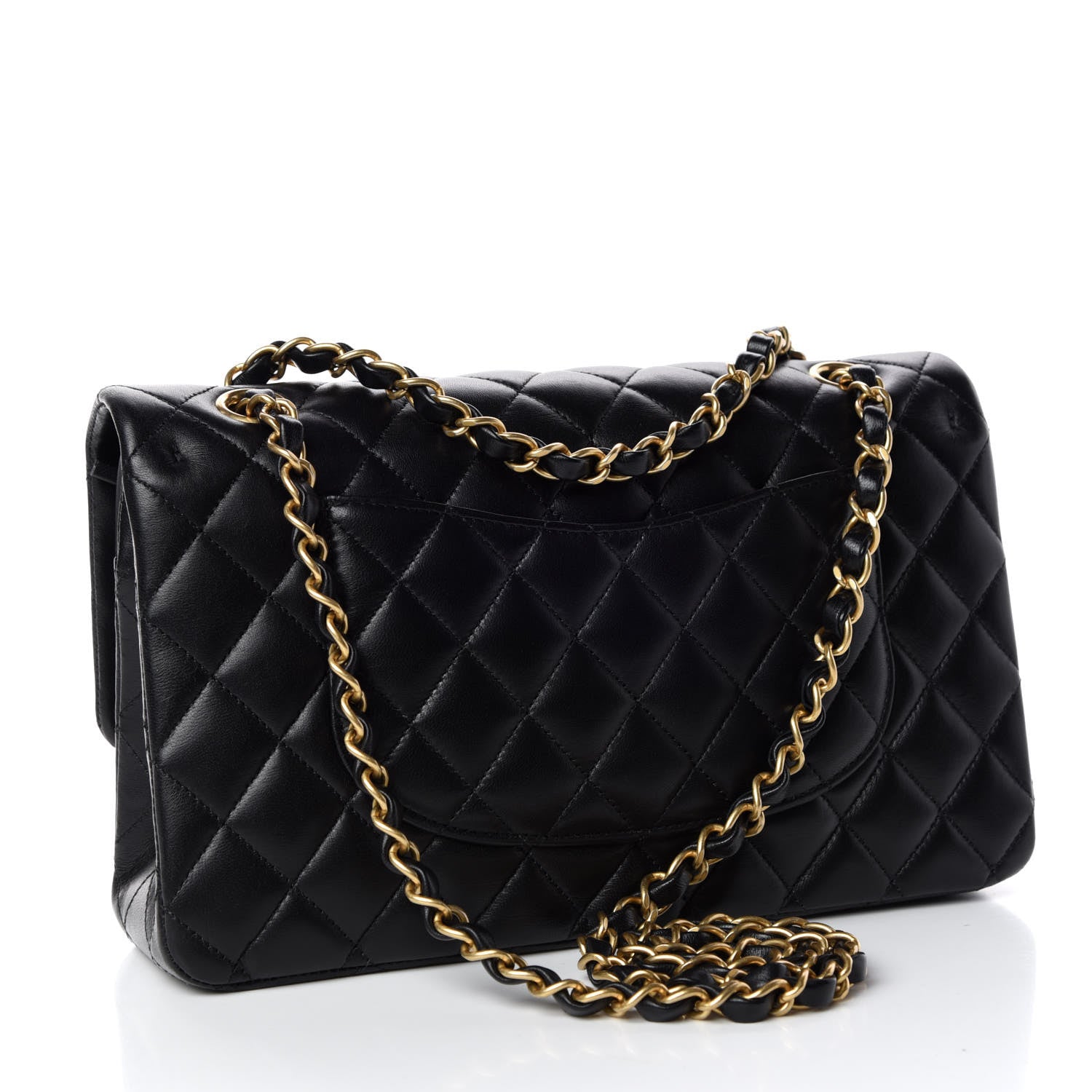 Chanel Lambskin Quilted Studded Medium Double Flap Black 3 of 11