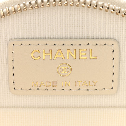 Chanel Caviar Quilted Round Handle With Care Vanity With Chain White 6 of 12